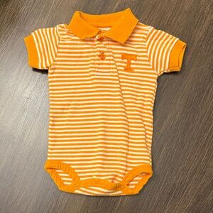 VOLS Orange Striped Baby Onesie